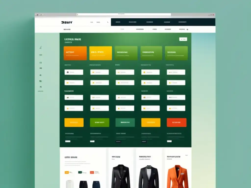 Interfaz moderna y minimalista de tienda online, con diseño limpio y profesional