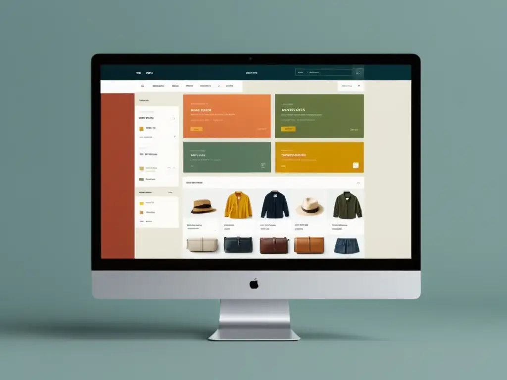 Interfaz moderna de plataforma ecommerce estrategia omnicanal: profesionalismo y eficiencia en colores sofisticados y diseño intuitivo