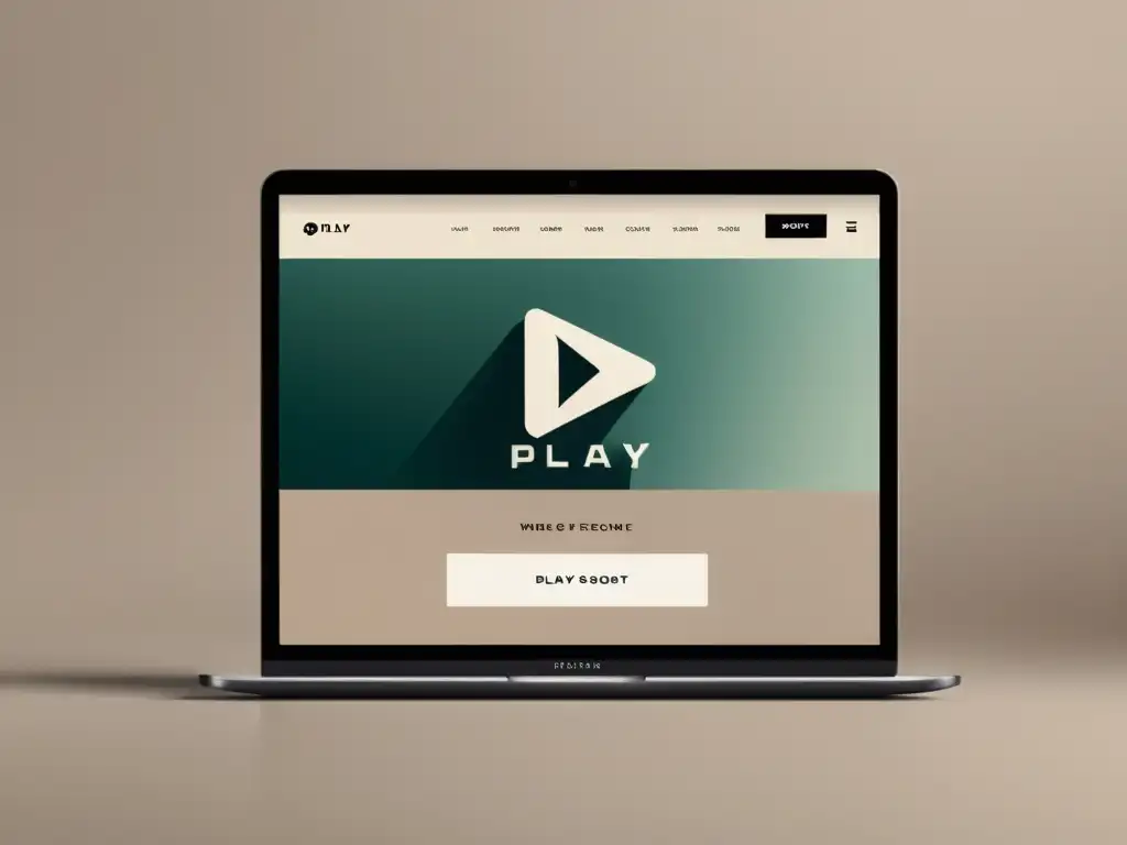 Interfaz moderna de sitio web con botón de 'play' y efectos del sonido en ecommerce