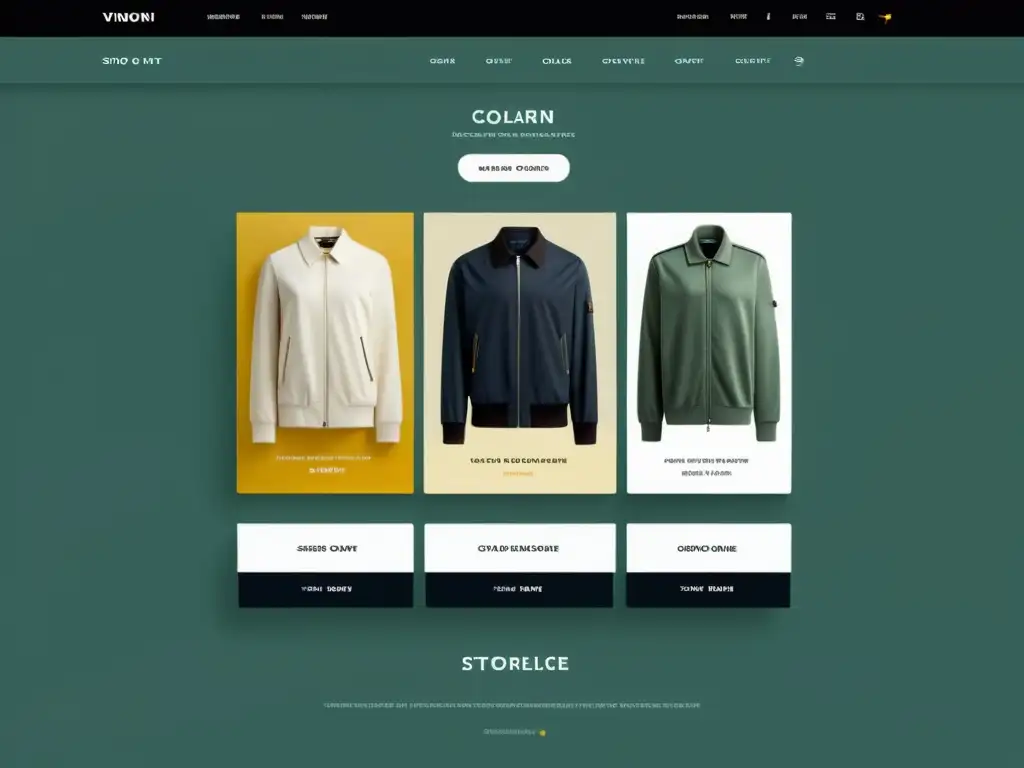 Interfaz moderna de tienda online con personalización visual en comercio electrónico, colores sutiles y diseño limpio