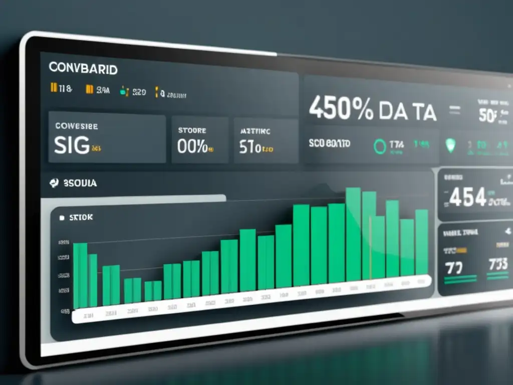 Interfaz moderna de tienda online con gráficos de big data