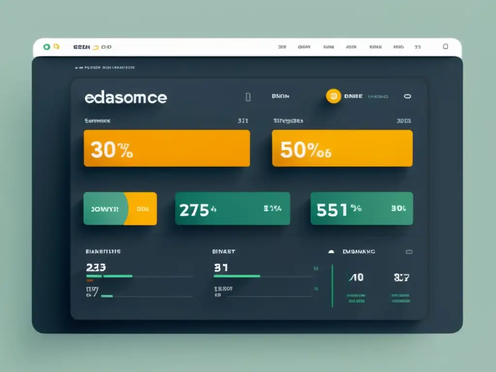 Interfaz de panel de control de comercio electrónico con estrategias de pujas automáticas, diseño minimalista y tonos de color suaves