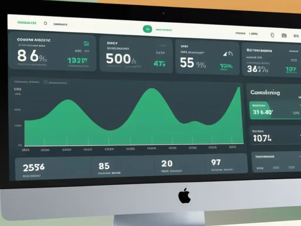 Interfaz de panel de control ecommerce moderno y elegante con herramientas para comprender comportamiento consumidor online