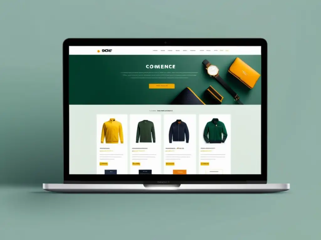 Interfaz de plataforma ecommerce impacto SEO tienda: diseño minimalista, intuitivo y profesional