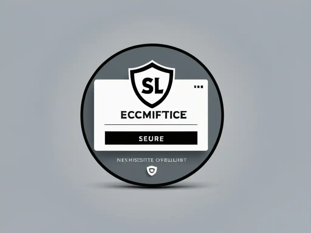 Interfaz de sitio web de comercio electrónico moderno con sello de certificado SSL destacado