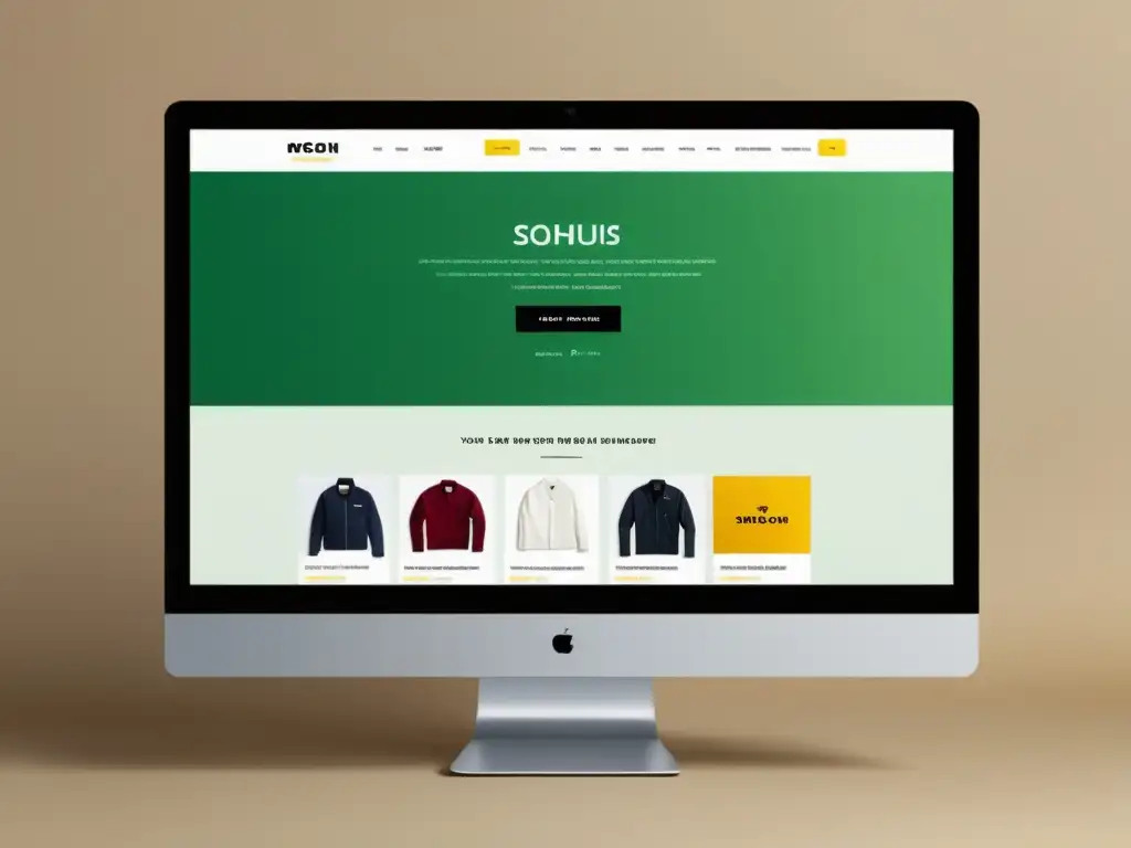 Interfaz de sitio web de comercio electrónico moderno y elegante con desarrollo de proyectos personalizados y diseño intuitivo