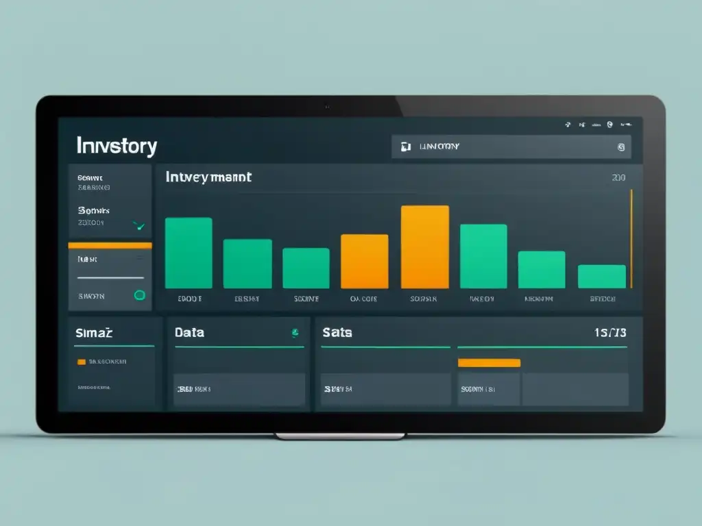 Interfaz sofisticada de software gestión inventarios ecommerce con diseño moderno y eficiente organización de datos