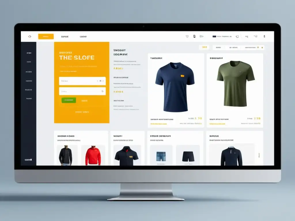 Interfaz de tienda online moderna con recomendaciones personalizadas, mostrando el impacto del retargeting en comercio electrónico