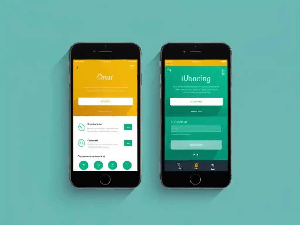 Interfaz de tienda online en smartphone, onboarding amigable