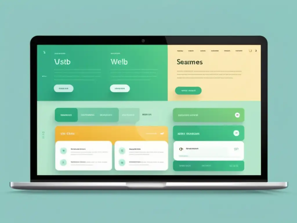 Interfaz web minimalista con diseño moderno, navegación intuitiva y llamados a la acción claros, optimizada para SEO