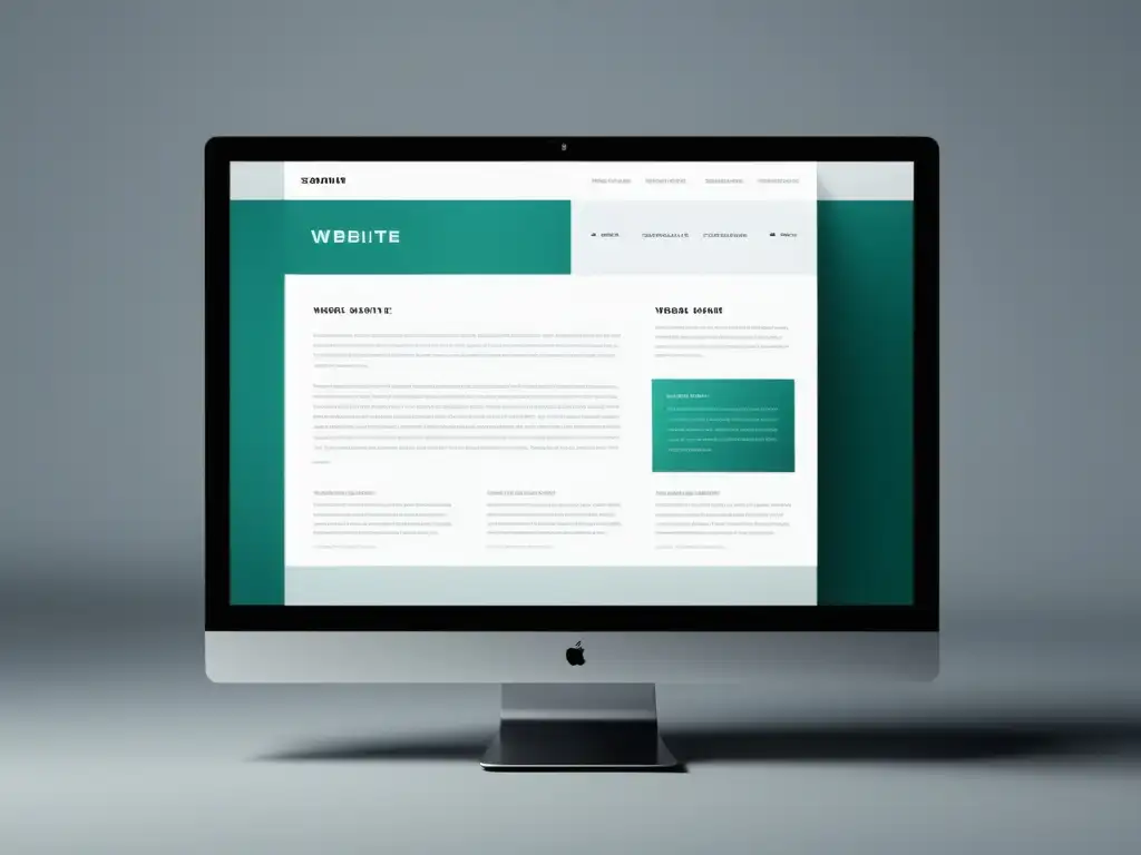 Interfaz web minimalista y elegante en monitor moderno