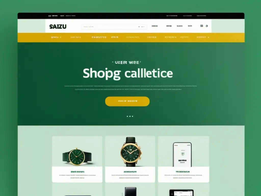 Interfaz web moderna y minimalista con técnicas de CRO para tiendas online, navegación intuitiva y diseño profesional