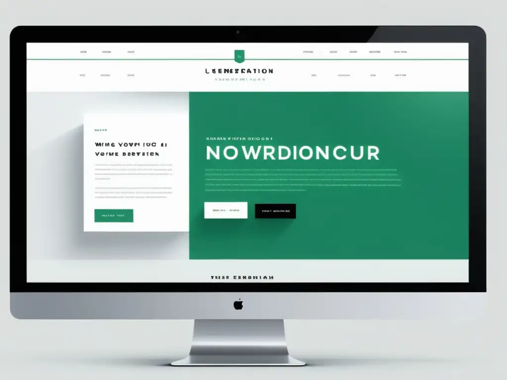 Interfaz web moderna, minimalista con énfasis en la importancia del copywriting en UX