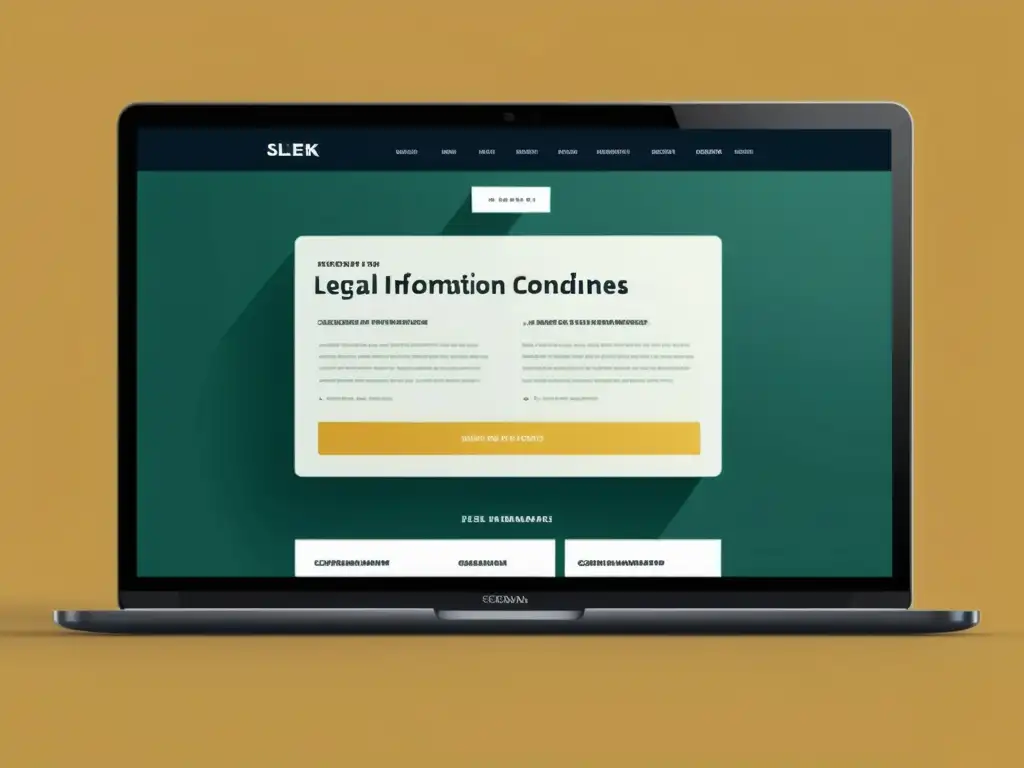 Presentación de información legal en página de ecommerce: diseño minimalista y profesional, transmite confianza y claridad