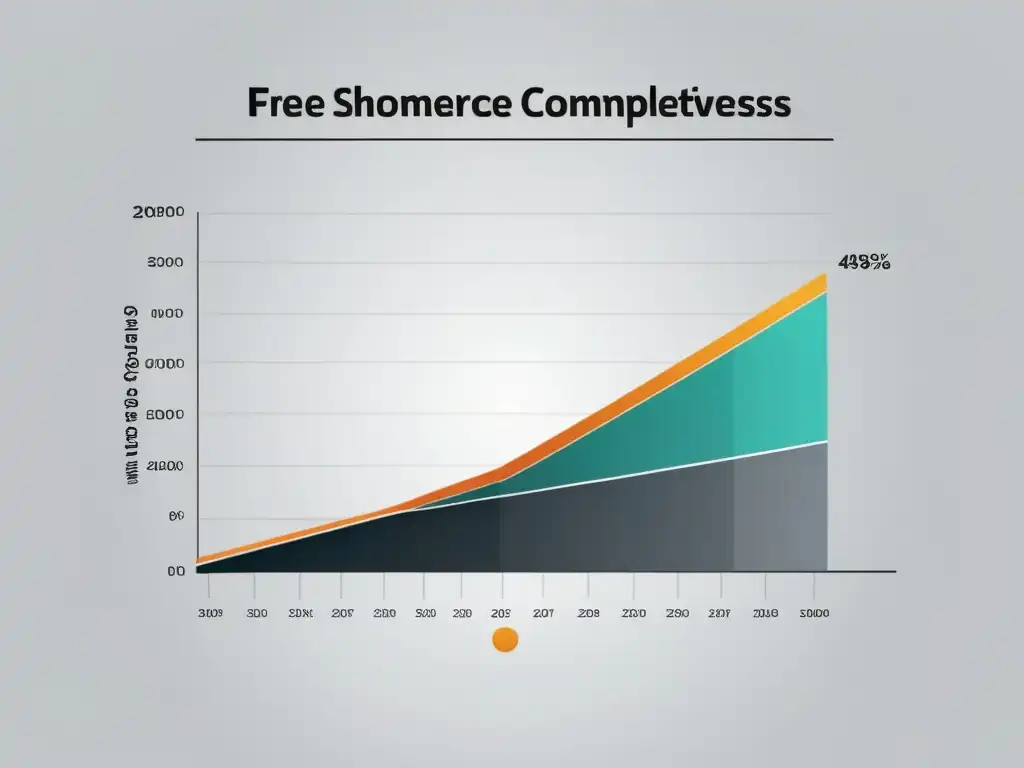 Gráfica de líneas que muestra el impacto del envío gratuito en la competitividad del ecommerce, con diseño moderno y profesional