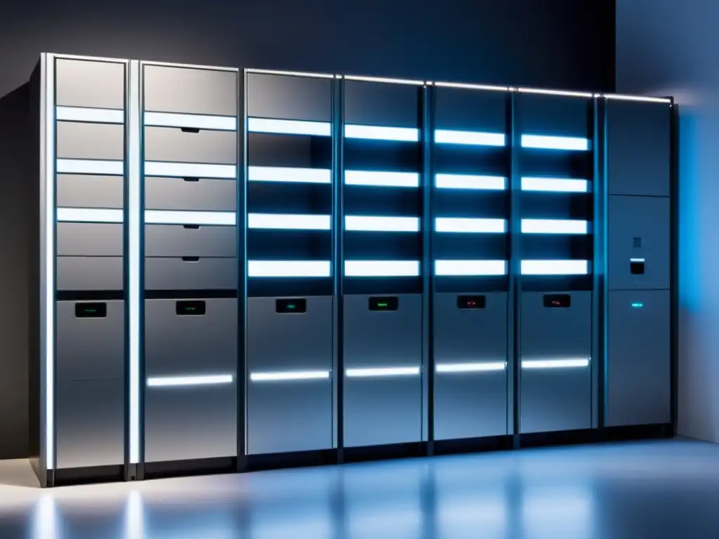 Lockers inteligentes para recepción paquetes en un entorno moderno y eficiente, con diseño futurista y tecnología de vanguardia