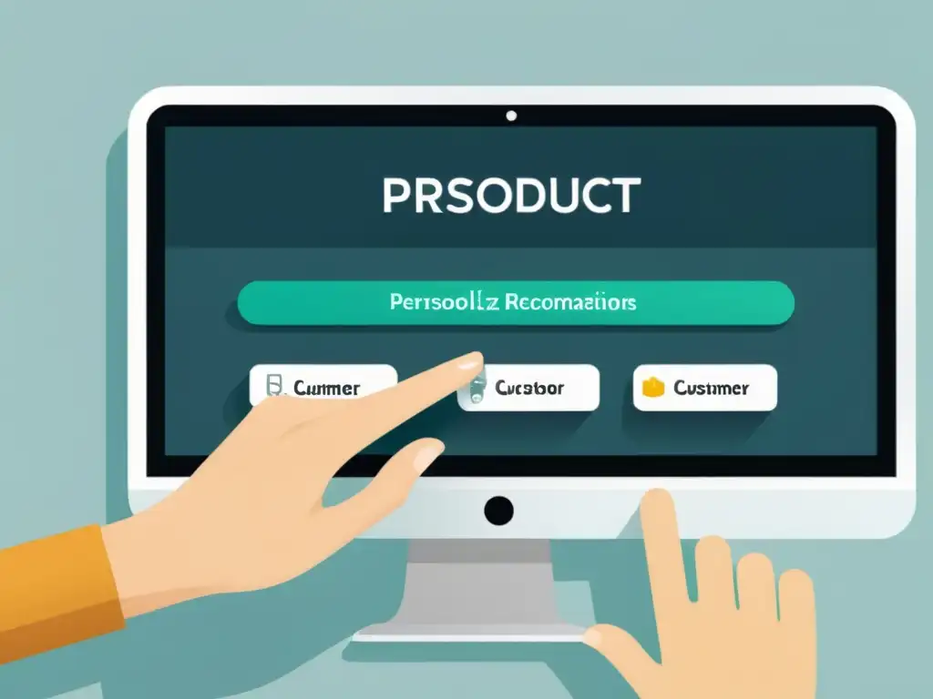 Mano seleccionando recomendaciones personalizadas en interfaz digital