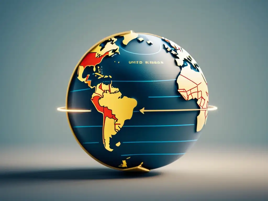 Mapa conceptual minimalista del comercio entre el Reino Unido y la Unión Europea, adaptando negocio ecommerce Brexit