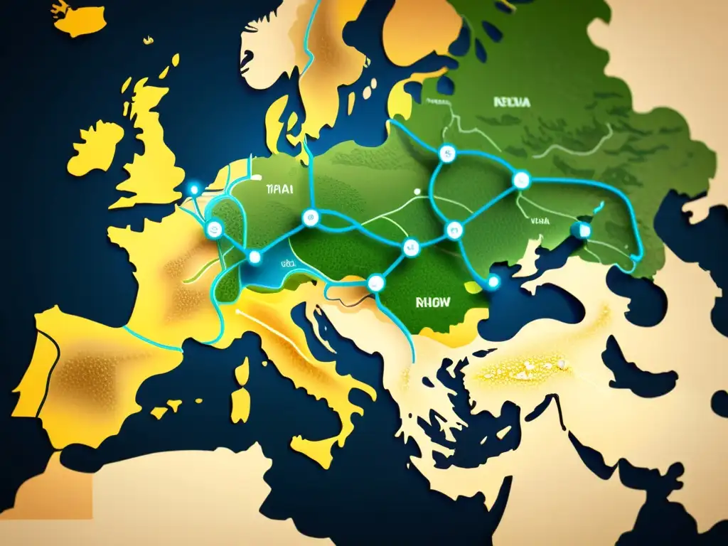 Un mapa digital ultradetallado del comercio electrónico en Asia, con conexiones destacadas