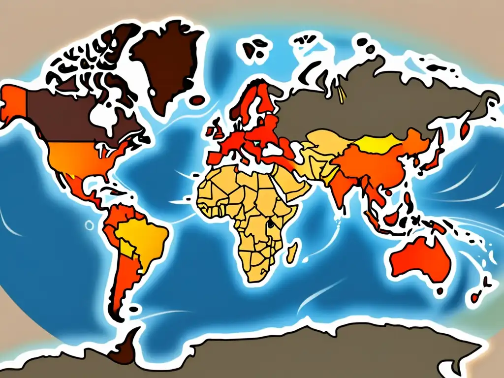 Mapa mundial con festivales culturales, comerciales y fechas destacadas, mostrando la influencia en el ecommerce global