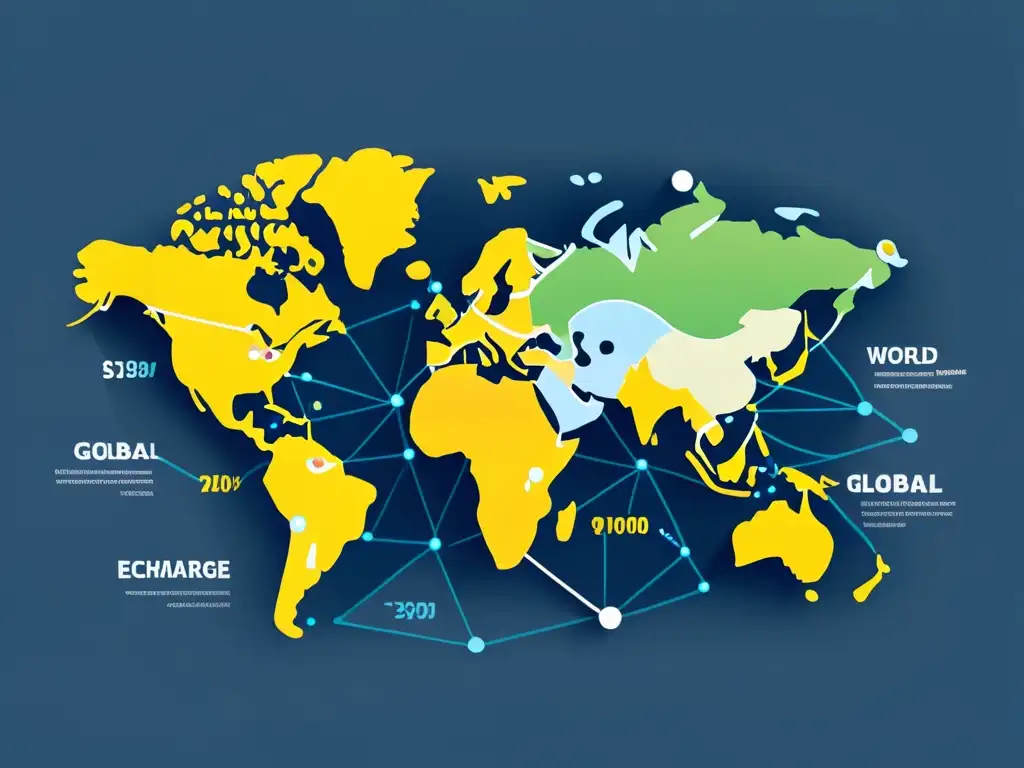 Mapa mundial interconectado en tonos azules y grises representa el posicionamiento SEO internacional eCommerce