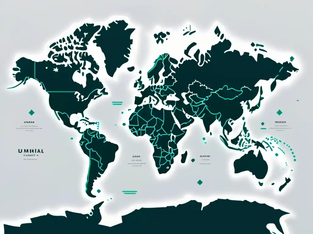 Mapa del mundo detallado con formas geométricas en 8k