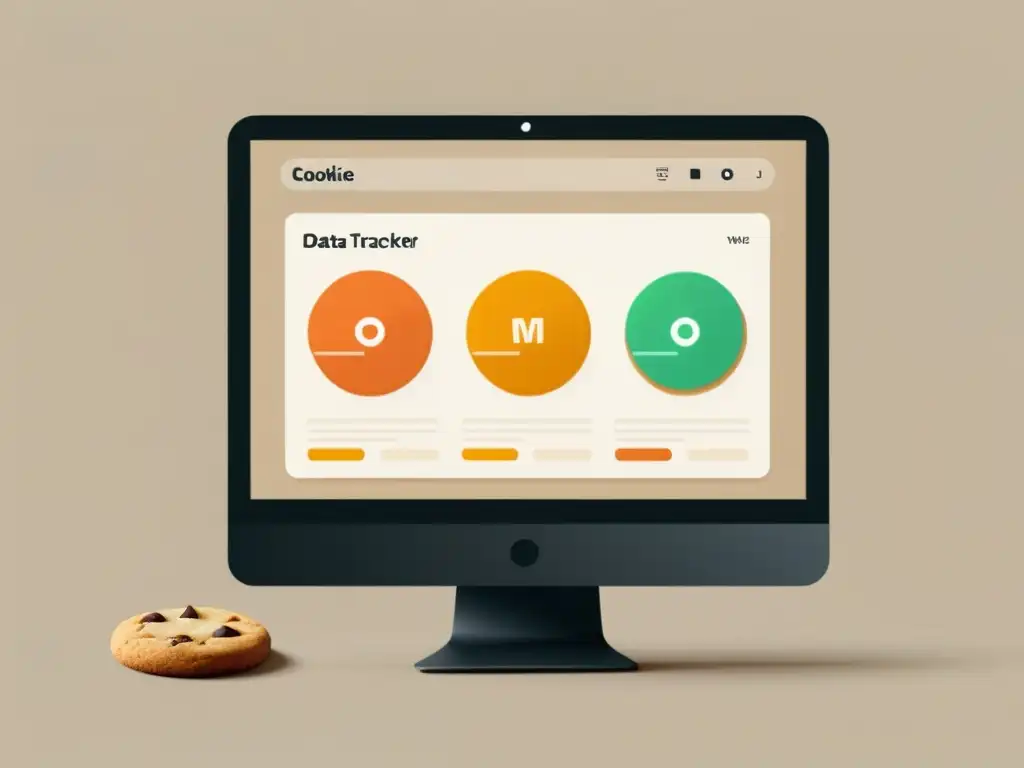 Representación minimalista de seguimiento de cookies en computadora