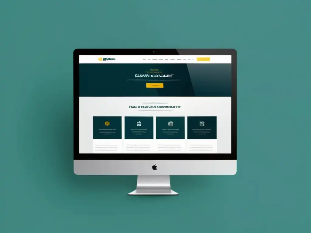 Mockup de sitio web minimalista y profesional, genera credibilidad con diseño UX pulido y sofisticado