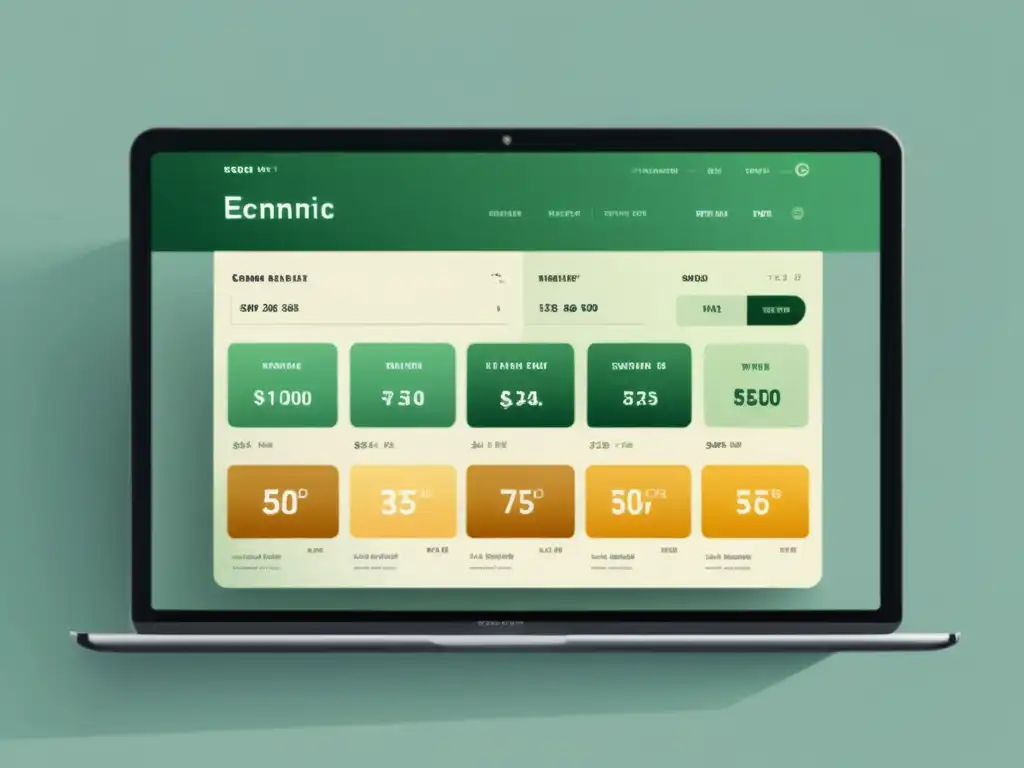 Implementación de modelos de precios dinámicos en ecommerce: ilustración minimalista de una interfaz moderna con algoritmos de precios en acción