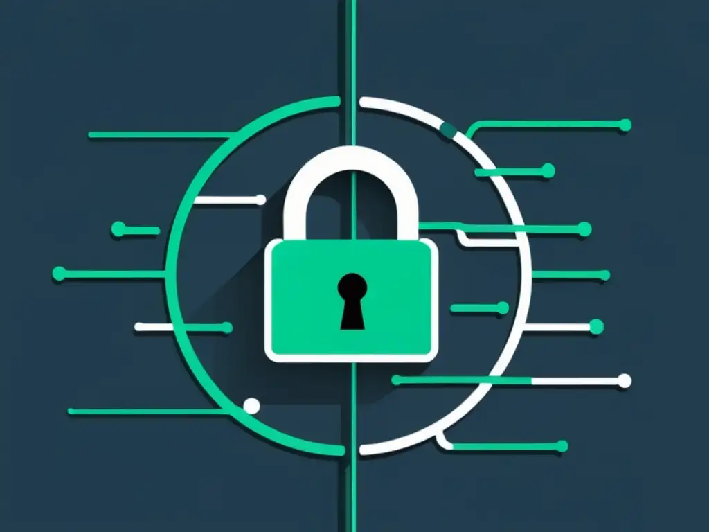 Un moderno y sofisticado candado digital con código binario y flujos de datos