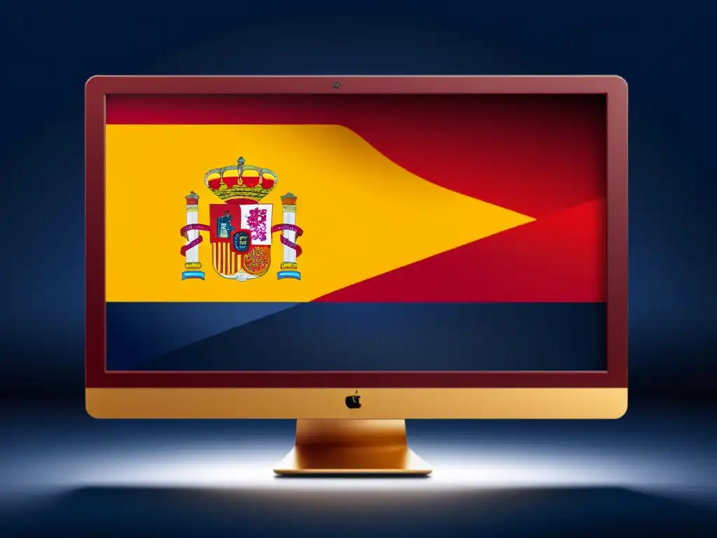 Un monitor moderno muestra una elegante bandera de España