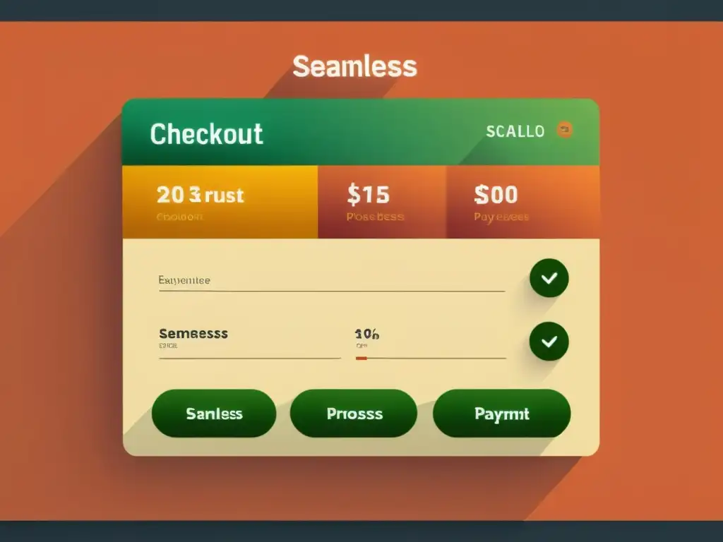 Optimización del proceso de checkout: Imagen minimalista de un proceso de pago intuitivo y sin fricciones en un moderno y elegante interfaz