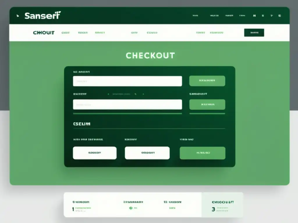 Optimización del proceso de checkout: Página de pago moderna y minimalista, con diseño limpio y progreso claro