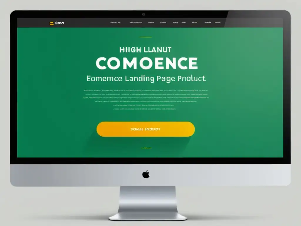 Una página de inicio de comercio electrónico moderna y sofisticada con diseño de alto nivel, siguiendo las mejores prácticas diseño landing pages