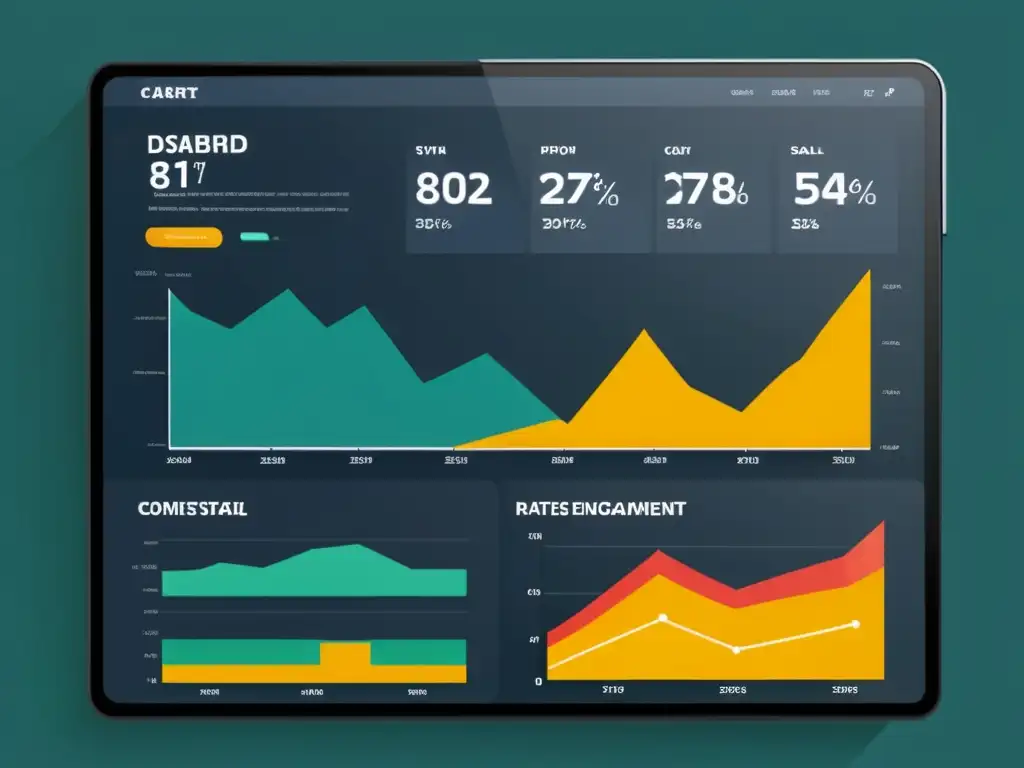 Panel de análisis de datos con gráficos detallados y modernos para mejorar el funnel de conversión