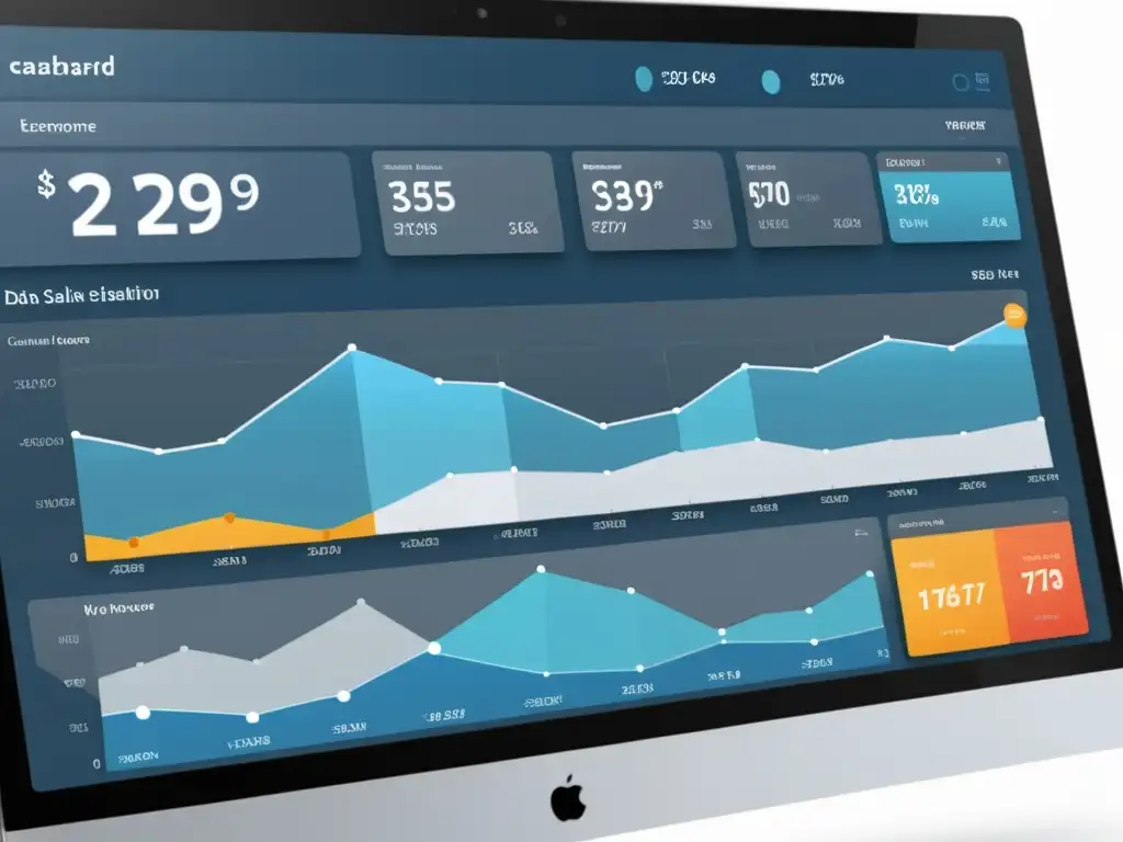 Panel de control de comercio electrónico con análisis de datos estratégicos modernos en monitor de alta definición