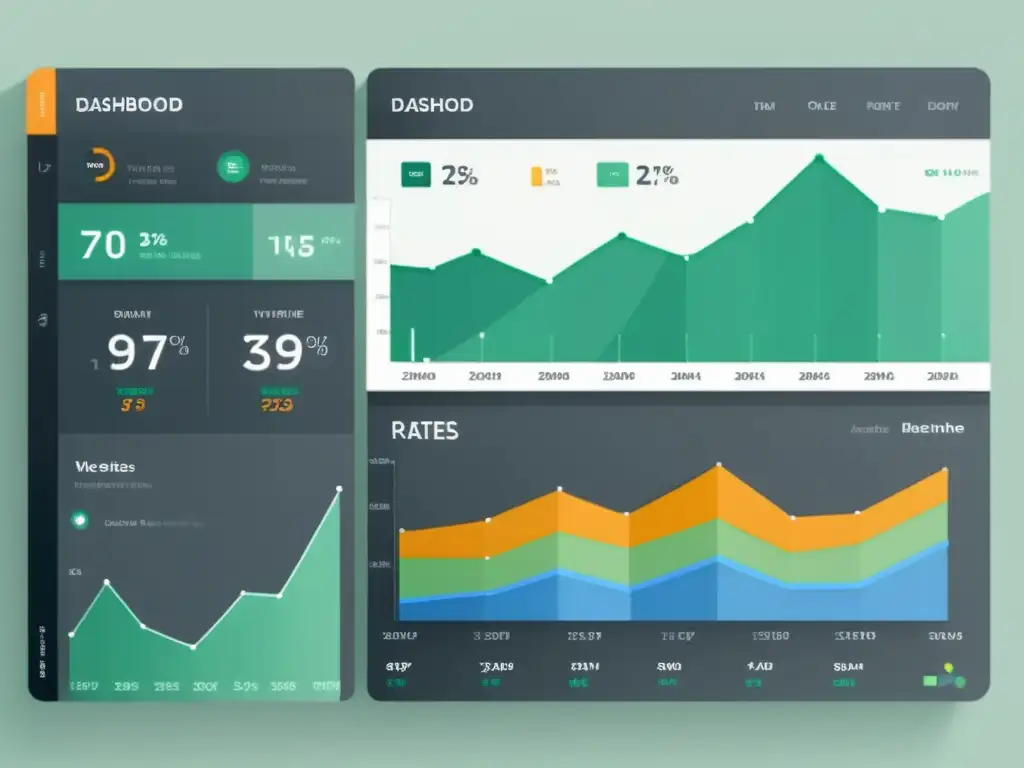 Un panel de control minimalista y sofisticado muestra métricas en tiempo real para el monitoreo en tiempo real en ecommerce