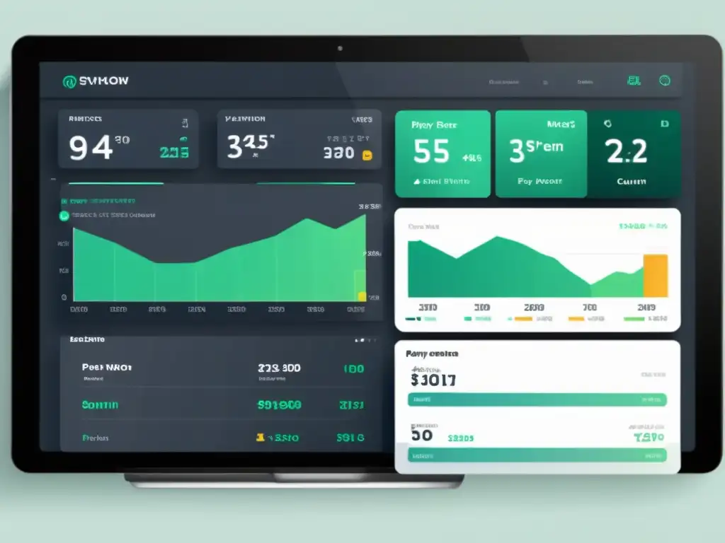 Un panel digital elegante y minimalista con herramientas de gestión de pagos recurrentes para ecommerce