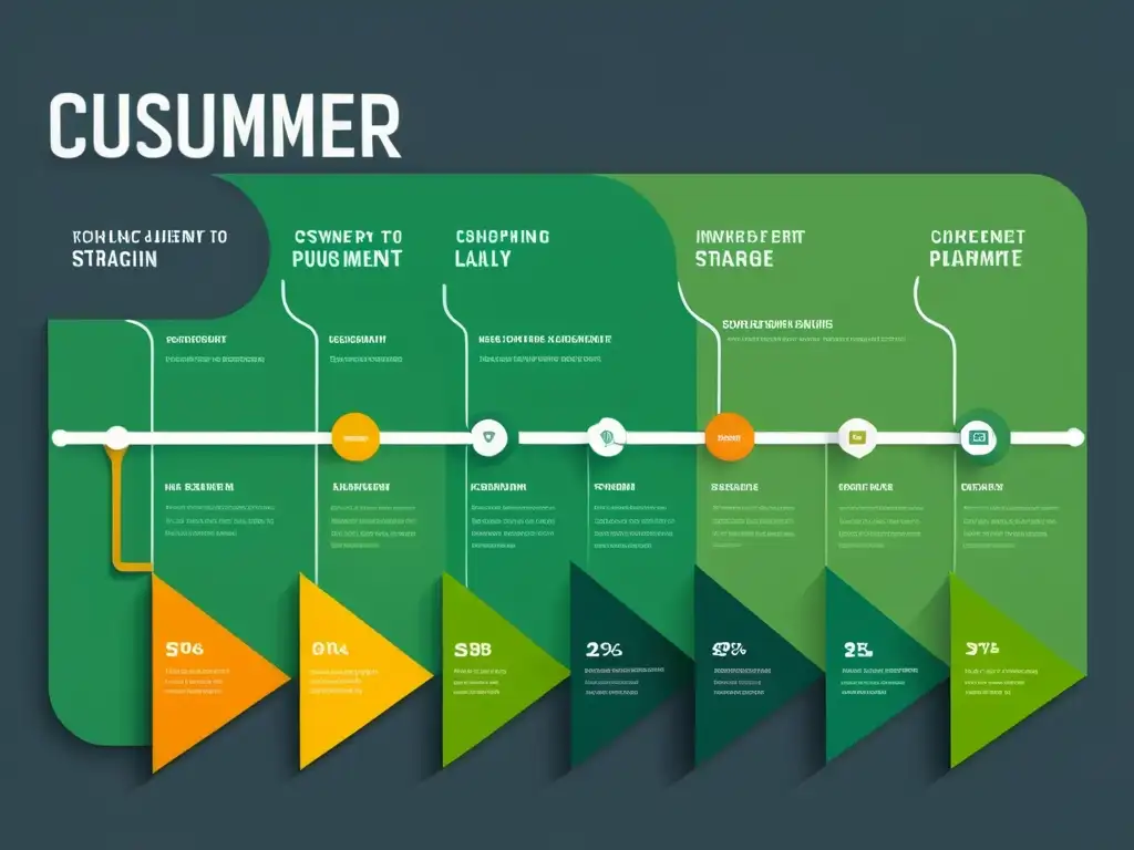 Fidelización postcompra en comercio electrónico: Mapa de viaje del cliente para plataforma de ecommerce, destacando interacciones clave y estrategias de fidelización a largo plazo