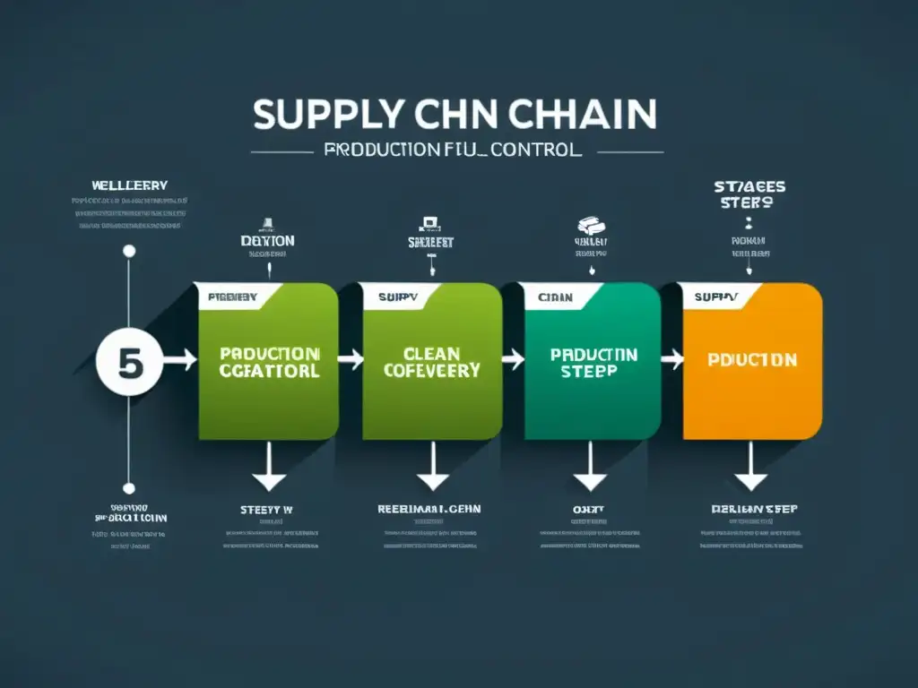Proceso eficiente de cadena de suministro, resaltando la importancia del control de calidad en cada etapa