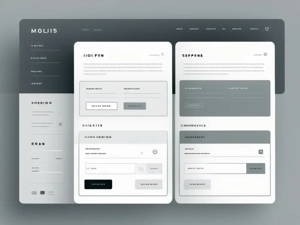 Prototipo UX ecommerce con diseño minimalista y profesional en tonos grises y blancos