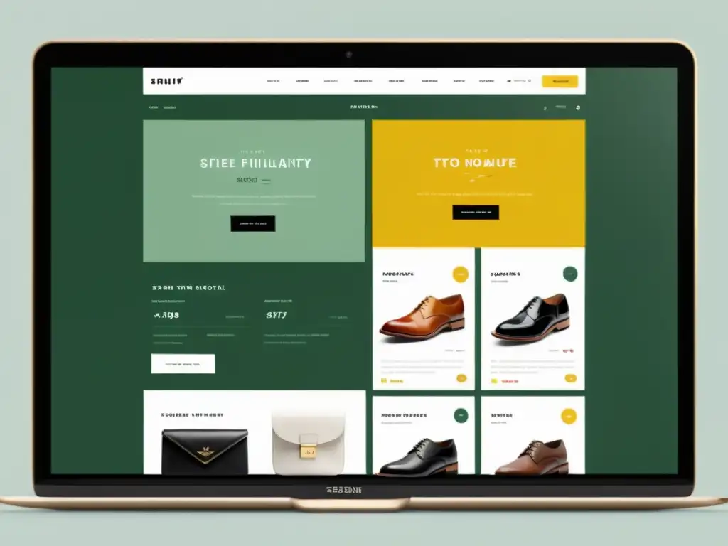 Prototipo de diseño UX ecommerce con interfaz minimalista, tipografía moderna y enfoque en imágenes de producto