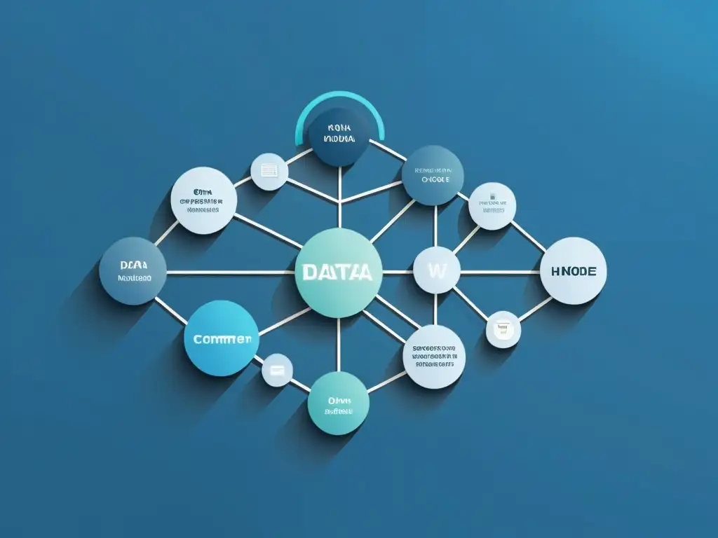 Red de datos interconectados en ilustración minimalista
