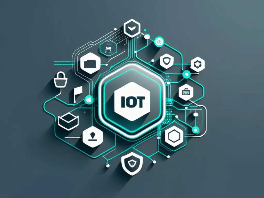 Red de dispositivos interconectados en un sistema Ecommerce IoT con protección ciberseguridad