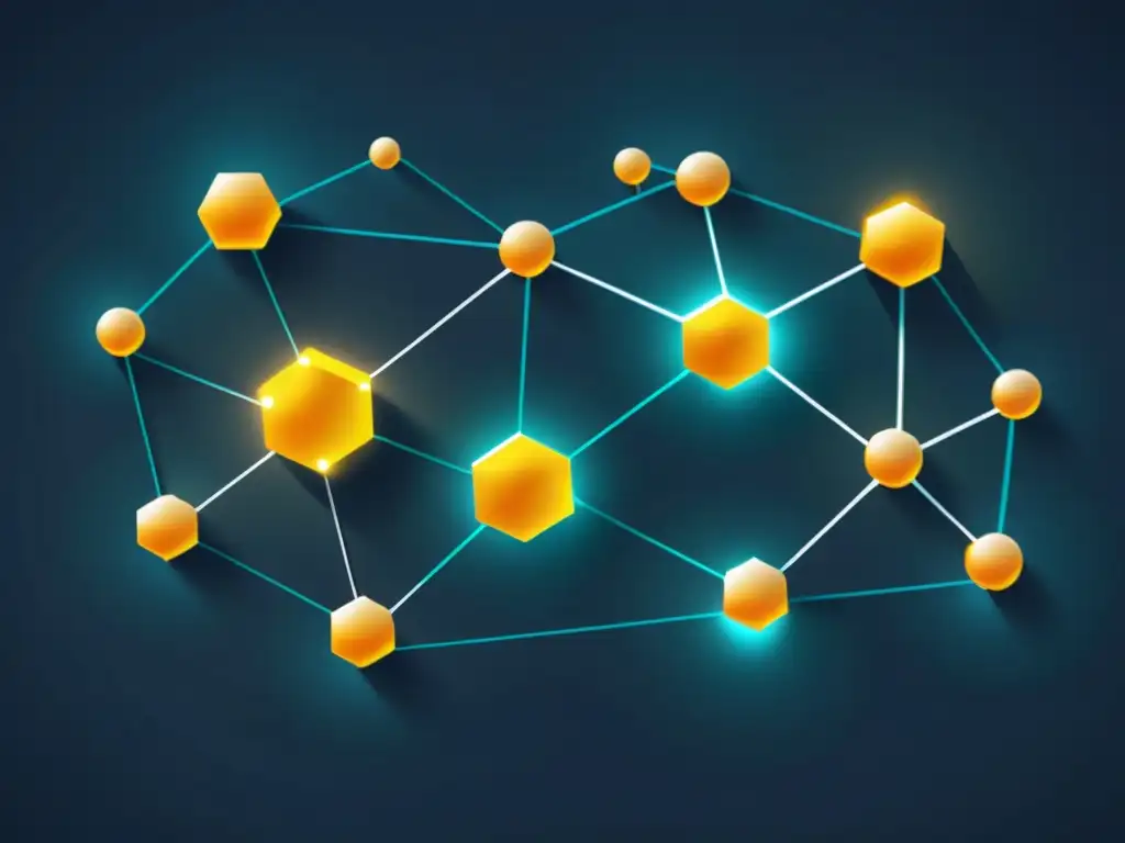 Red de nodos brillantes interconectados simbolizando estrategias de escalabilidad en eCommerce internacional, transmitiendo sofisticación y eficiencia