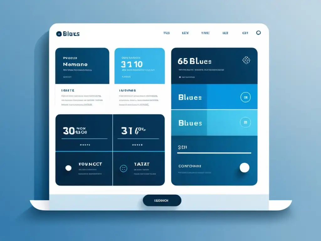 Sistema de recomendación automatizado para comercio electrónico con interfaz futurista, minimalista y sofisticada en tonos azules y blancos