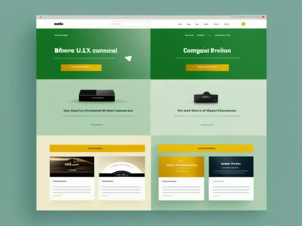 Comparación de sitio web con prácticas UX Writing Ecommerce para optimización visual y clara persuasión
