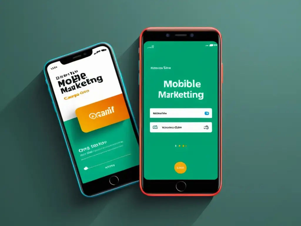 Un smartphone muestra una campaña de marketing dinámica y atractiva para eCommerce, con gráficos nítidos y texto llamativo