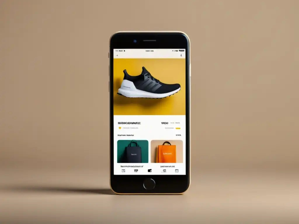 Un smartphone moderno con una elegante app de ecommerce