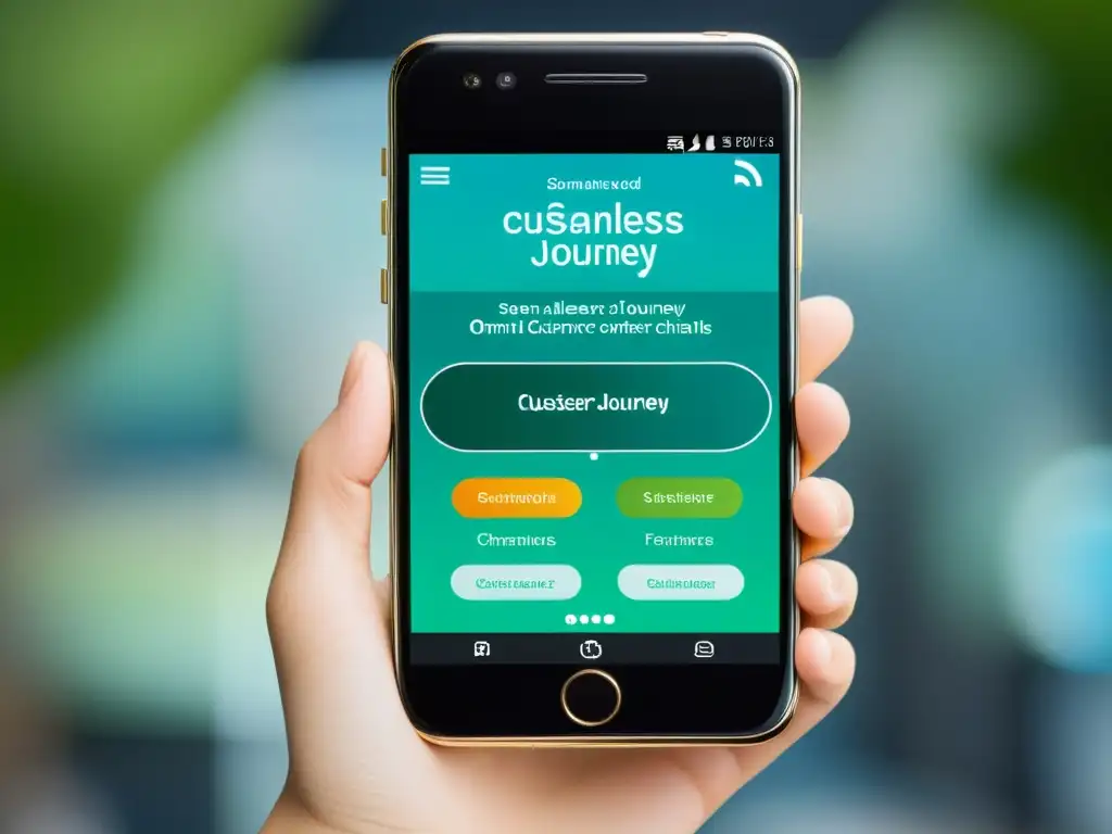 Un smartphone moderno muestra la integración omnicanal en una experiencia de cliente fluida y minimalista